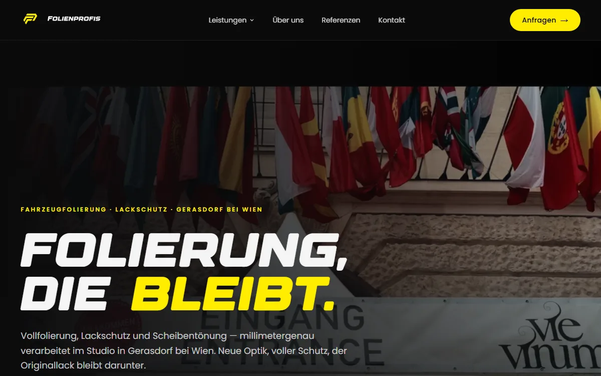 Website von Folienprofis Wien, Fahrzeugfolierung, Gerasdorf bei Wien