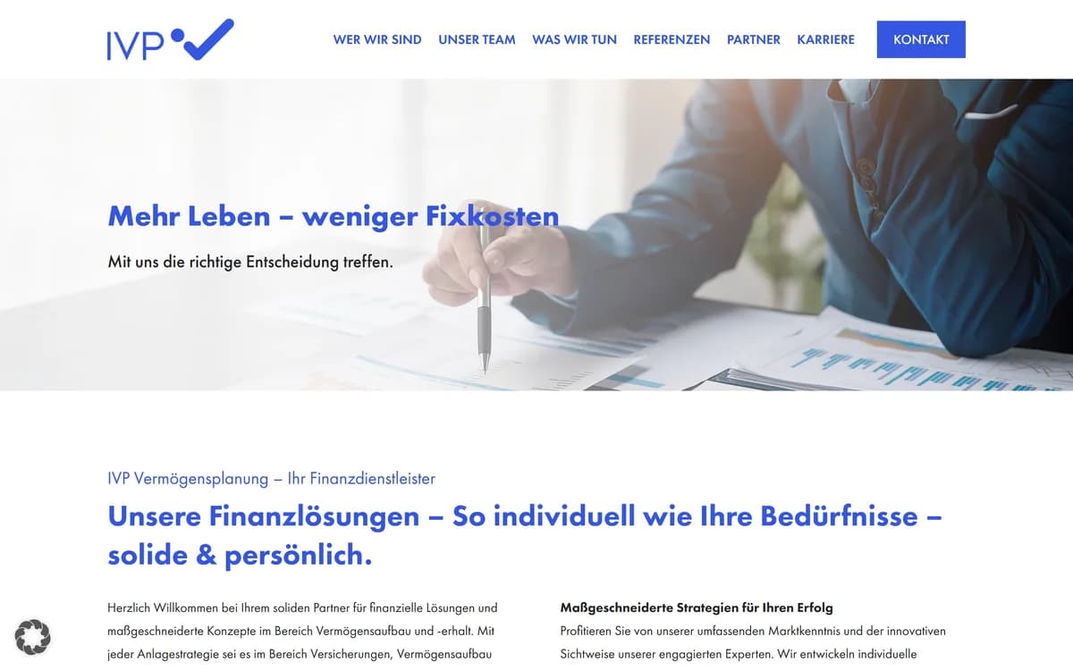 Website-Screenshot des Projekts IVP-Austria von Devion