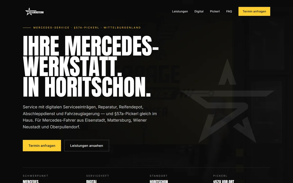 Website-Screenshot des Projekts Silberstern von Devion