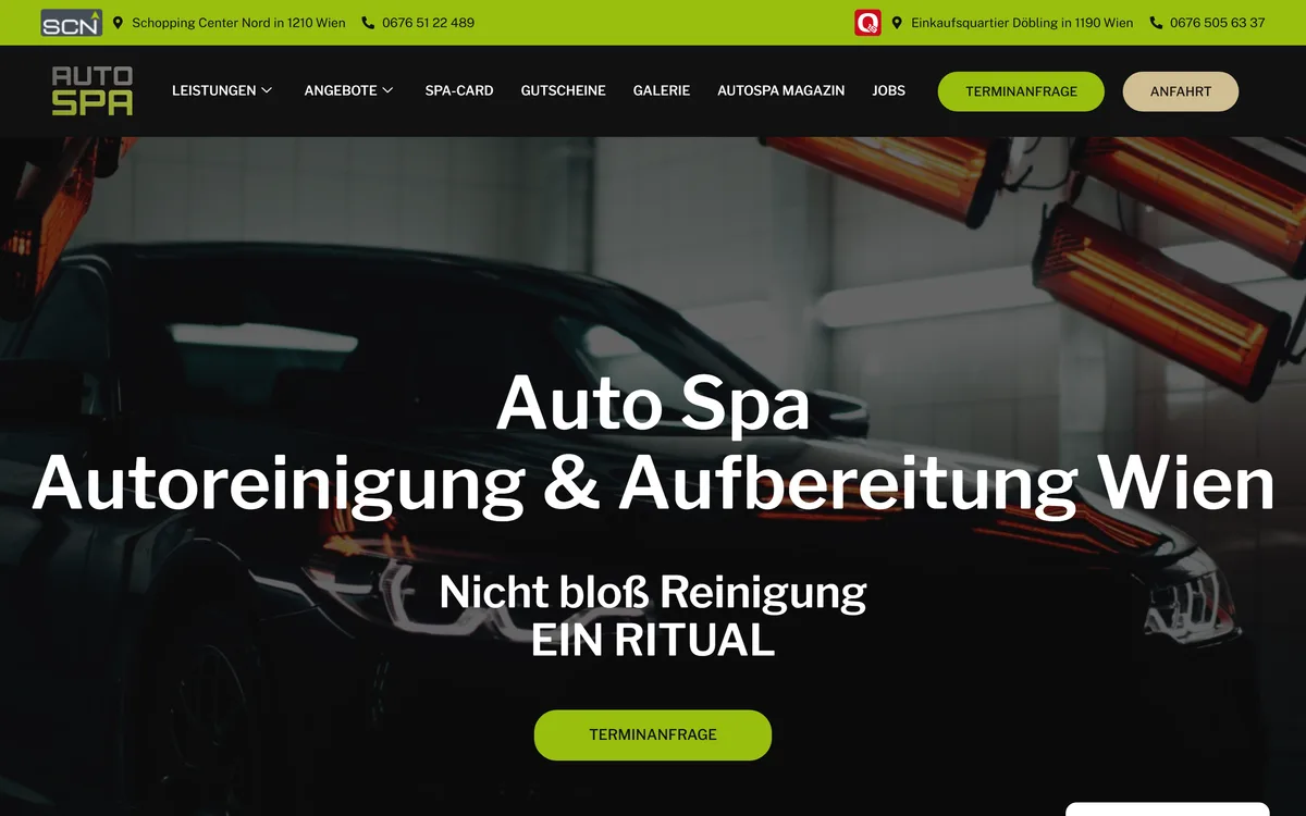 Website-Screenshot des Projekts AutoSPA von Devion